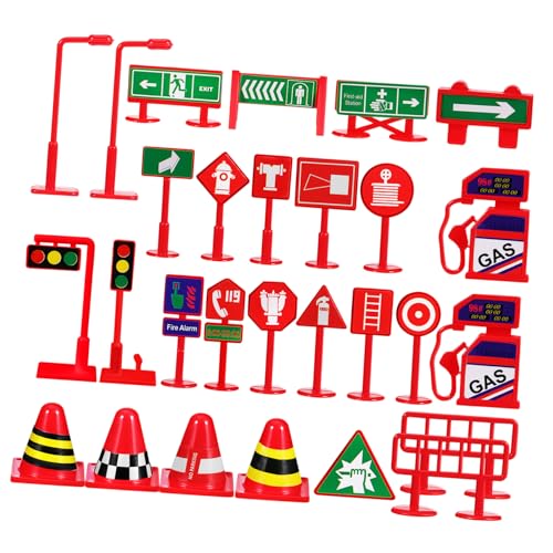 TOYANDONA 28 STK Verkehrszeichen Ampelaufkleber Straße Würfel Stoppschild für Behälter verkehrserziehung verkehrsschilder spielwaren für draußen Mini- Ampellampe PVC von TOYANDONA