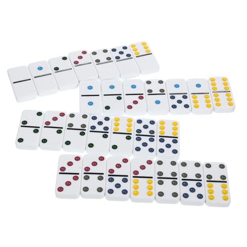 TOYANDONA 28 Stück Domino- Domino Set dominospiel Domino-Set Beliebte Spiele Domino Blöcke Automatischer Dominozug Domino-Zug Bauen Vintage-Domino Domino-Bausteine Melamin von TOYANDONA