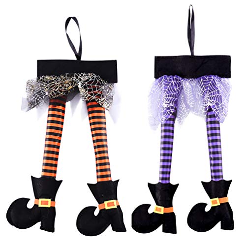 TOYANDONA 2Pcs Halloween Hexenbeine Böse Neuheit Hexenbeine Plüschhexenbeine mit Schuhen Halloween- Dekor von TOYANDONA