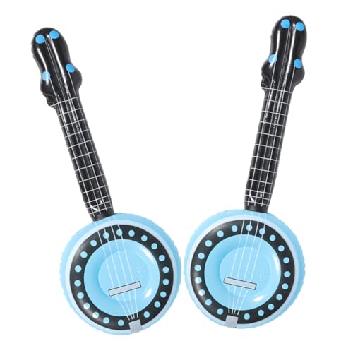 TOYANDONA 2St Aufblasbares Musikinstrument Banjo-Ballons aufblasbares Instrument aufblasbare Gitarre aufblasbare musikinstrumente Kinderinstrument Inflationsinstrument PVC Sky-Blue von TOYANDONA