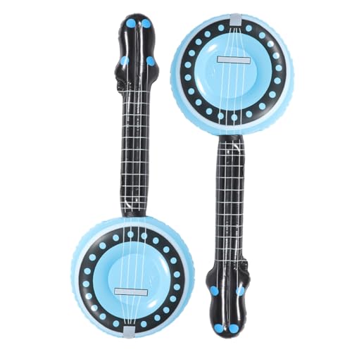 TOYANDONA 2St Aufblasbares Musikinstrument -Banjo aufblasbares Banjo aufblasbare Gitarre aufblasbare musikinstrumente tragbares Inflationsinstrument lustiges Inflationsspielzeug PVC von TOYANDONA