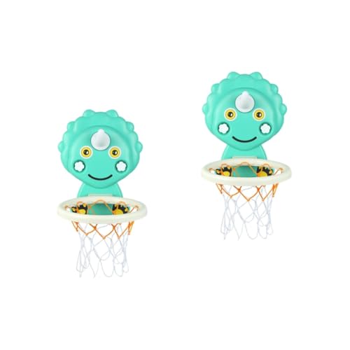 TOYANDONA 2St Basketballkorb für Kinder Indoor-Basketballständer Tragbare Basketballtore Spielzeug für Kinder kinderspielzeug Cartoon-Basketballständer Basketballbrett Plastik Light Green von TOYANDONA