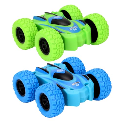 TOYANDONA 2St Doppelseitiges Trägheit Auto Kinder spielset Lernspielzeug Kinder puppenwagen kinderspielzeug Auto Spielzeug für Kleinkinder Trägheitsautos für Kinder Kinderbedarf Plastik Blue von TOYANDONA