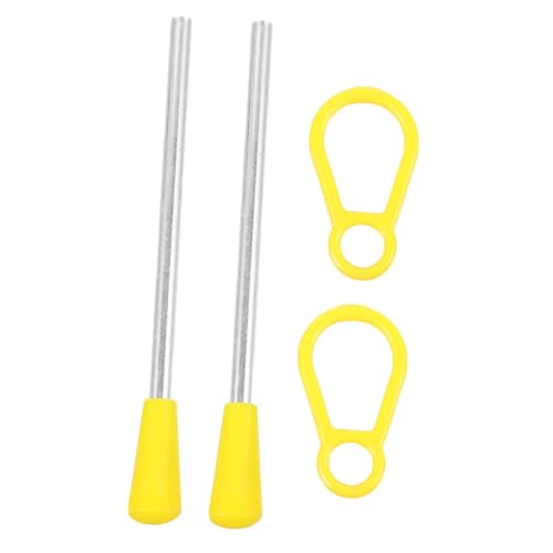 TOYANDONA 2St Dreieckshammer Teil eines Schlaginstruments Dreieckiges Eisenzubehör Schlagstange Percussion-Dreieck-Eisenstab Ersatz für dreieckige Eisenstäbe Hammerstock Plastik Yellow von TOYANDONA