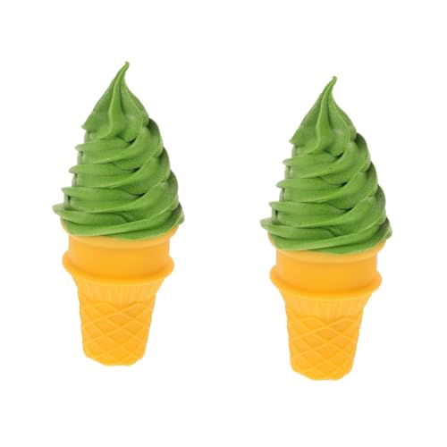 TOYANDONA 2St Eismodell Eistütenspielzeug gefälschte Kuchenmodelle künstliche Eiswaffel EIS Spielzeug simuliertes EIS interessantes gefälschtes EIS Foto-Requisiten für EIS PVC Green von TOYANDONA