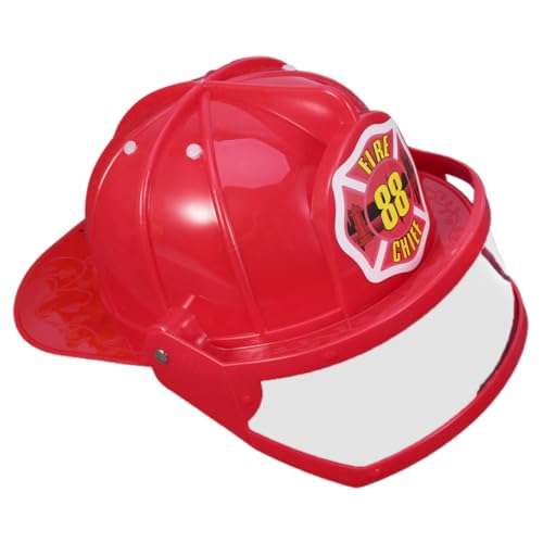 TOYANDONA 2St Feuerhut geburtstagsdekoration Feuerwehrmann Cosplay Hut Halloween-Feuerwehrhut Feuerwehrmütze für Erwachsene rollenspiel spielzeug kinder Rollenspiel-Feuerwehrhelm Plastik rot von TOYANDONA