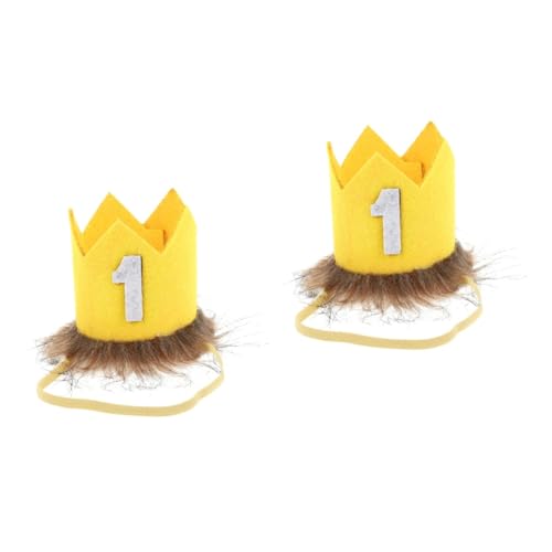 TOYANDONA 2St Geburtstagshut Kinderhaube Haustiere präsentieren baby stirnbänder Kappen Geburtstagsparty-Kronenhut Kronenmützen für Kinder Prinzessin Partyhut Kätzchen Stirnband Kleinkind von TOYANDONA