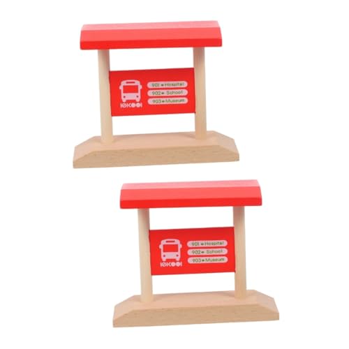 TOYANDONA 2St Gleiszubehör Modelleisenbahn Outdoor Spielzeug Kreatives Spielzeug holzspielzeug Bahnhofsgleise Zug-Eisenbahn-Hubbrücke Kindermodell vortäuschen Bahnsteig aus Holz hölzern rot von TOYANDONA