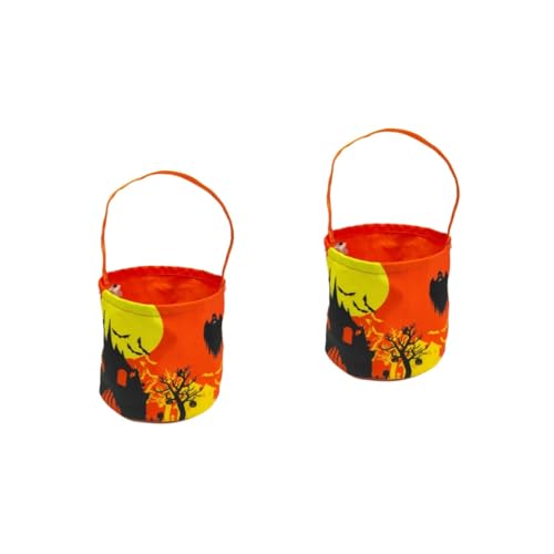 TOYANDONA 2St Halloween-Lichteimer Segeltucheimer mit Griffen Halloween-Süßigkeitenschale Kürbis-Süßigkeiten-Eimer halloween geschenktüten halloween Partygeschenk Halloween-Zubehör von TOYANDONA