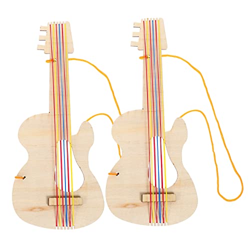 TOYANDONA 2St Holzgitarre kinderspielzeug kinderinstrumente hühner Unvollendetes Gitarrenspielzeug zum Selbermachen DIY-Gitarrenspielzeug für hölzern von TOYANDONA