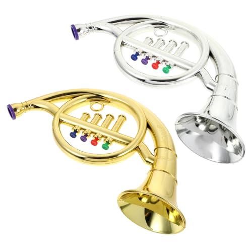 TOYANDONA 2St Horn-Modell kinderinstrumente musikinstrumente kinderspielzeuge spielsachen Instrument Hornspielzeug für Requisite für Leistung Überzug von TOYANDONA