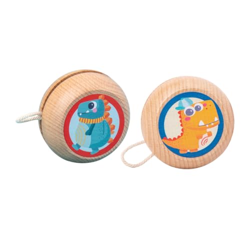 TOYANDONA 2St Jo-Jo reaktionsschnelle Yoyo-Bälle Cartoon-Yoyo-Spielzeug Kinder-Spielzeug Kinder Outdoor Spielzeug Kinder draußen Spielzeug Lernspielzeug für Kinder kleines hölzern von TOYANDONA