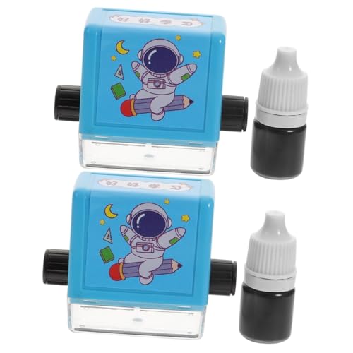 TOYANDONA 2St Kleiner Lernstempel Schüler Lernen Stempel Mathe-Rolle Cartoon-Mathe-Stempel Math Roller Stamp matheroller Stempel rollende Mathestempel digitaler Lehrstempel Plastik von TOYANDONA