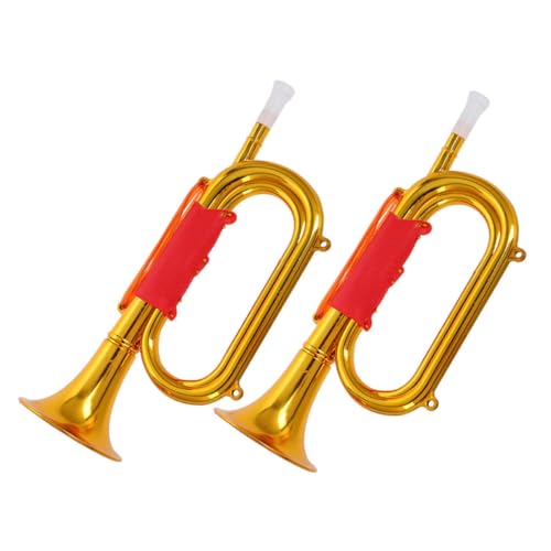 TOYANDONA 2St Laden Sie Requisiten auf Lautsprecher für Sport Lautsprecher Kindermusikinstrument Horn Scouting Trompete Signalhorn Kinderspielzeug Trompete Plastik Golden von TOYANDONA