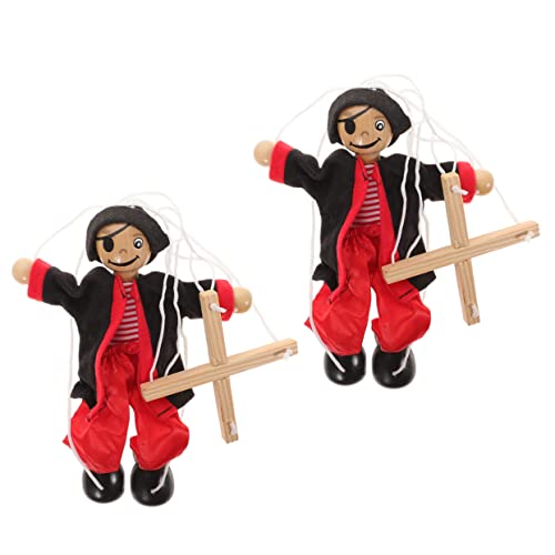 TOYANDONA 2St Marionette Kleinkindspielzeug Autospielzeug Handpuppe EIN Jahr altes puppentrage Puppet Interaktive Puppenspiele Clown-Puppen entzückende Puppen Holz von TOYANDONA