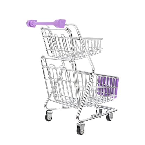 TOYANDONA 2St Mini-Einkaufswagen Schreibtischspielzeug Kinderwagen für Kleinkinder Spielzeug einkaufswagen Mini einkaufswagen Einkaufswagen-Spielzeug Spielzeug-Supermarktwagen Abs Violett von TOYANDONA