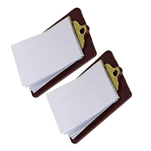 TOYANDONA 2St Mini-Tablet Planke Miniatur Puppe Mädchen Mini-Zwischenablage-Modell DIY-Versorgung Mini-Schreibtafel-Modell Mini-Hausmodell-Schmuck Mini-Schulsachen Papier Brown von TOYANDONA