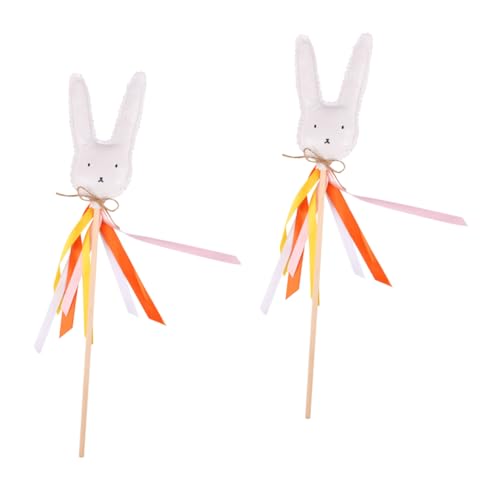 TOYANDONA Ostern Fee Bunny Spielzeug Jungen und Mädchen Spielzeug Stroh Karotte Bunny Stick Dekorative Party Ornament von TOYANDONA