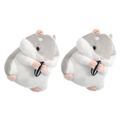 TOYANDONA 2St Plüschspielzeug für Kinder ausgestopftes Hamsterspielzeug Plüsch-Cartoon-Tier Kinder Plüschtier Hamster Kuscheliges Hamster Plüschtier Kuscheltiere für Mädchen Hamsterplüsch von TOYANDONA