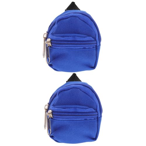 TOYANDONA 2St Puppenrucksack Heimzubehör Schließfach Miniatur Rucksack für Puppen für puppenkleidung minirucksack rucksäcke Schulranzen-Ornament Mini-Rucksack-Spielzeug Polyester Blue von TOYANDONA