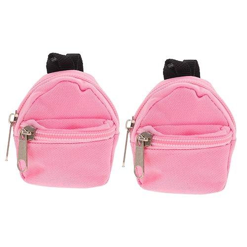 TOYANDONA 2St Puppenrucksack Puppenwagen Puppenreise Mini-Rucksäcke für Puppen Babytrage Spielzeug für Kinder kinderspielzeug Puppenschultasche Mini-Puppe-Ornament Polyester Rosa von TOYANDONA