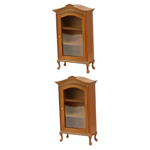 TOYANDONA 2St Simulationsschrank Book Shelves bücherregal Wohnaccessoire laufstall Spielzeug Toys Mini-Dekor Miniaturschrank Mini- Miniatur-Schrankmodell Mini-Verzierung hölzern Brown von TOYANDONA