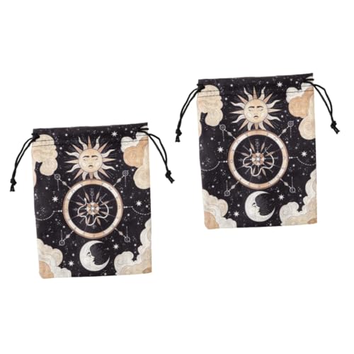 TOYANDONA 2St Tarot-Aufbewahrungstasche Kleiner Beutel mit Kordelzug Sonne Mond Samtbeutel Tarot Karten Aufbewahrungstasche Tarot Aufbewahrungstasche Tasche für Tarotkarten mit Kordelzug von TOYANDONA