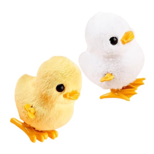 TOYANDONA 2St Uhrwerk-Plüsch-Küken Wind-up Springendes Huhn Geburtstags Kindertierspielzeug Cartoon-Tier-Design- PVC von TOYANDONA