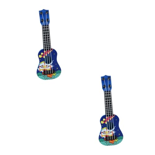 TOYANDONA 2St Ukulele kinderinstrumente Kinder musikinstrumente bläulich Kinder Gitarre Spielzeug Kindergitarre lustige Kindergitarre Spielzeuggitarrenmodell lustiges Gitarrenmodell Abs Blue von TOYANDONA