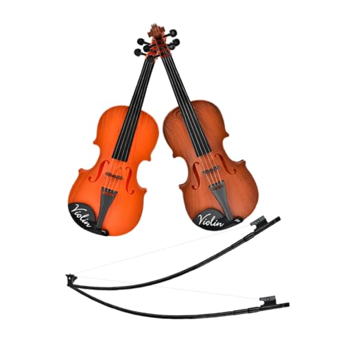 TOYANDONA 2St Violine Spielzeug Kleinkind Geige Miniaturgeigenschmuck Musik-Erleuchtungs-Spielzeug Kindergeige anfänger Miniatur-Geigenstütze Musikinstrumente Geigenfiguren Plastik von TOYANDONA