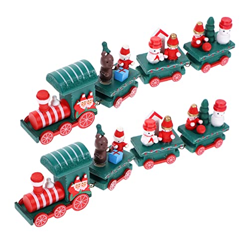 TOYANDONA 2St Weihnachtszug Züge für Kinder Winterurlaub Zug Heimzug-Dekor holzeisenbahn für Kinder weihnachtsbahn Spielzeug Weihnachtsdekorationen Zugdekor Zug dekor für zu Hause hölzern von TOYANDONA