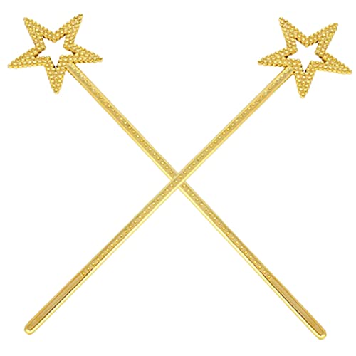 TOYANDONA 2St Zauberstab Fairy Wand belohnung Kinder Angels Rollenspiel angelit Kinderkostüm Mädchen verkleiden Sich Kostüm Fee Bühnenauftrittsstütze für Kinder Sternenstäbe Plastik Golden von TOYANDONA