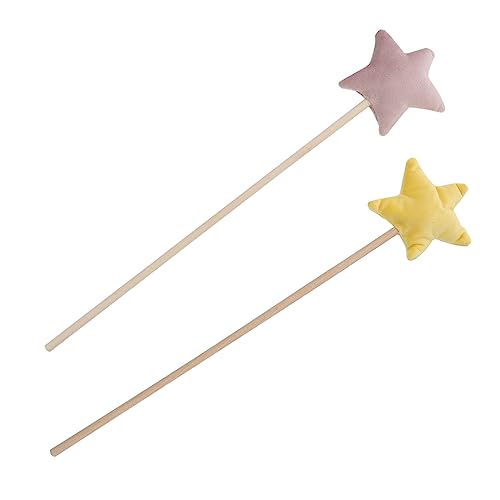 TOYANDONA 2St Zauberstab Fee Geburtstag Zauberstäbe feenhafte Geburtstagsgeschenke Silberdekor Fairy Wand Spielzeug für Kinder zauberw angelit Toy Sternförmiger Feenstab Engel Fee Stock Holz von TOYANDONA