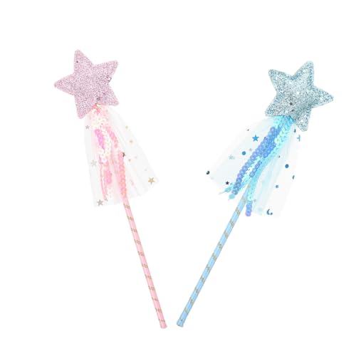 TOYANDONA 2St Zauberstab Party kinderparty Geburtstagsgeschenke glitzee Feenhaftes feenhafte Partydekorationen Figuren Feenstab für Mädchen Fee Cosplay Requisiten PVC von TOYANDONA