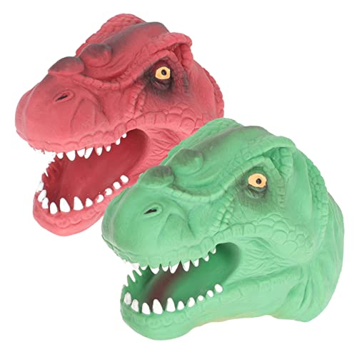 TOYANDONA 2St dekoratives Fingerspielzeug interaktives spielzeughandys für Babys Toy Tiere Mini- realistisches Fingerspielzeug Cartoon-Dinosaurier-Marionette Vinyl von TOYANDONA