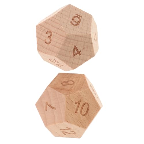 TOYANDONA 2er-Set 12 Mathe-würfel Rasenwürfel Aus Holz Mathe-Spiele Für Kinder Würfelwürfel Vintage Holzwürfel Polyedrische Spielwürfel Holzwürfel Mit Zahlenmuster Partygeschenke Hölzern von TOYANDONA