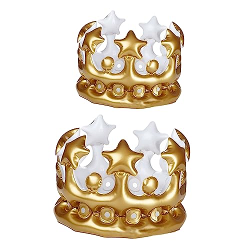 TOYANDONA 2st Aufblasbare Pvc-spielzeuge Aufblasbare Tiaras Krone Anziehen Kronenstütze Krone Kostüm Girlande Geburtstag Königskronen Kostüm Königskrone Aufblasbare Kostüme Königlich Golden von TOYANDONA