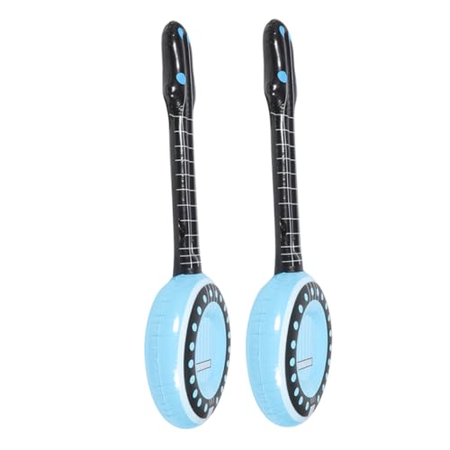 TOYANDONA 2st Aufblasbares Musikinstrument Aufblasbare Requisiten Für Fotoautomaten Aufblasbares Banjo Aufblasbare Gitarre Aufblasbare Party-Requisiten Banjo Für Kinder PVC Sky-Blue von TOYANDONA