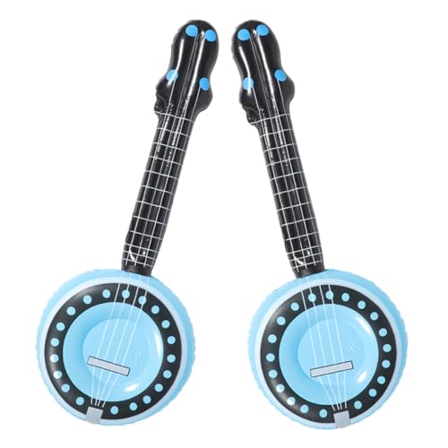 TOYANDONA 2st Aufblasbares Musikinstrument Gitarren in Die Luft Jagen Requisiten Für Musikinstrumente Gitarre Sprengen Aufblasbarer Spielzeug-Banjo Banjo Für Kinder PVC Sky-Blue von TOYANDONA