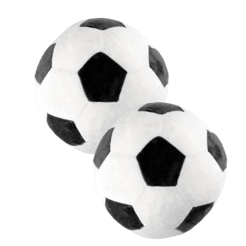 TOYANDONA 2st Fußballpuppe Plüschtier Weiches Plüschballkissen Plüschfußball Sofaballkissen Sportspielzeug Mit Weichem Stoffkissen Mit Fußball Gefülltes Wurfkissen Kurzer Plüsch von TOYANDONA