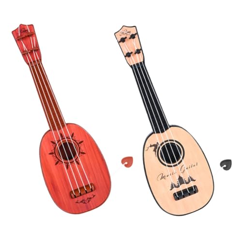 TOYANDONA 2st Gitarrenspielzeug Mini-Gitarre Musikalisches Spielzeug Kinder-Instrument-Spielzeug Kleinkind Gitarre Anfänger-Ukulele Für Kinder Anfänger Musikinstrument Spielzeug Abs von TOYANDONA