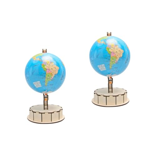 TOYANDONA 2st Globe-lehrmittel Spielsachen Erdanker Modelle DIY Erdkugel-Spielzeug Kunsthandwerk Zur Herstellung Einer Erdkugel Erdkugel-Set Zum Selbermachen Montage Erdkugel Holz Colorful von TOYANDONA