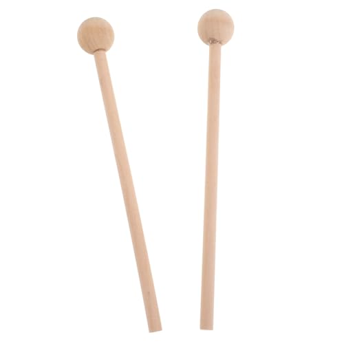 TOYANDONA 2st Hammer Weiche Trommelstöcke Xylophon-schläger Holz-ersatzstab Schlägel Für Glockenkits Trommelschlägel Percussion Drumsticks Für Kleinkinder Paukenschlägel Beige Hölzern von TOYANDONA