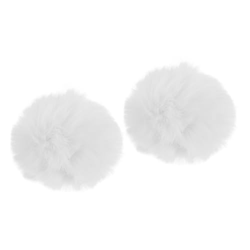 TOYANDONA 2st Kaninchenschwanz-fellball Abnehmbare Pom-poms-schuhschnallen Zootier-kostümzubehör Hasentierschwanz Hasenschwanz-Cosplay Tierschwanzkostüm Hasenkostüm Für Kinder Weiß Plüsch von TOYANDONA