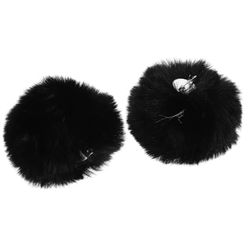 TOYANDONA 2st Kaninchenschwanz-plüschball Hasenkostüm Hasenschwanz-Requisite Hase Kostümzubehör Kaninchenschwanz Bündig Hasenkostüm Damen Kaninchenschwanzclip Kaninchenkostüme Black von TOYANDONA