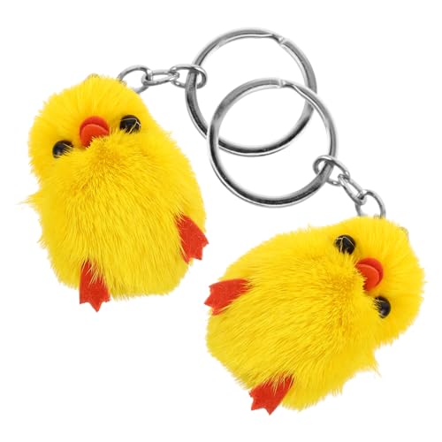 TOYANDONA 2st Kleiner Gelber Enten-schlüsselanhänger Mini-schlüsselanhänger Set Zur Herstellung Von Armbändern Miniatur-puppenhaus-bodenbelag Ohrring-anhänger Bausätze Plüsch Yellow von TOYANDONA