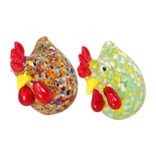 TOYANDONA 2st Küken-ornament Huhn-wohnkultur Dekorative Ornamente Für Zu Hause Hühnerfiguren Wohnkultur Hühnchen-küchendekoration Hahn Küche Dekor Hühnerdekor Hahnstatue Figur Ornament Glas von TOYANDONA