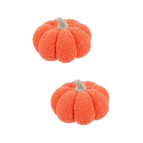 TOYANDONA 2st Kürbis Kissen Thanksgiving-wurfskissen Gefülltes Kürbiskissen Halloween-couchkissen Halloween-wurfskissen Gefüllte Kürbisspielzeuge Kürbis Stofftier Kopfkissen Orange Plüsch von TOYANDONA