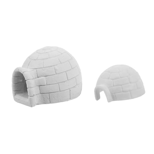 TOYANDONA 2st Mikrolandschafts-iglu-Szene DIY-iglu-miniaturen Winzige Iglu-miniaturen Puppenhaus Miniaturen Selber Machen Kleine Iglu-Figuren Winzige Eishausstatuen Mini-schneehaus Harz Weiß von TOYANDONA