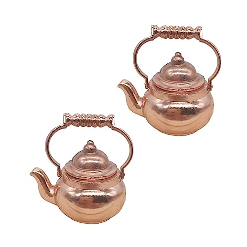 TOYANDONA 2st Mini-wasserkocher-Modell Plattenständer -handguss-kit Goldfolie Ornamente Abs Mini-Zaun-Dekorationen Etwas Stütze Plüsch Gusssets Für Landschaftsziegelmodell Messing Golden von TOYANDONA